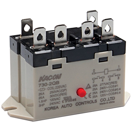 Kacon 730-2QB-24VDC Electro Mechanical Power Relay, Panel Mount