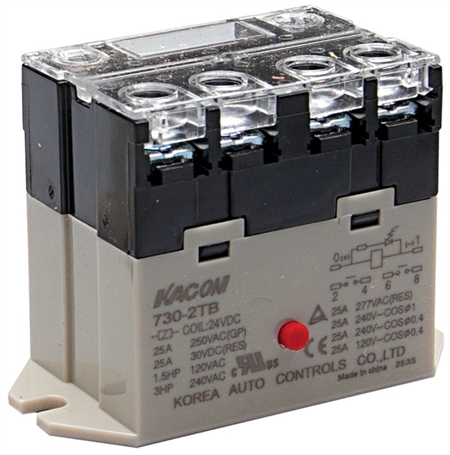 Kacon 730-2TB-220VAC Electro Mechanical Power Relay, Panel Mount