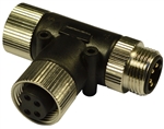 HTP 7/8"  T Connector, 4 Pole Male/Female to 4 Pole Female, Parallel Circuit