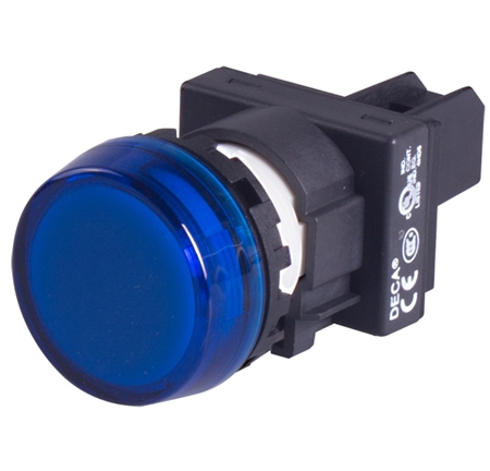 Deca 22 mm Blue LED Pilot Lamp, Marking Plate Head, 24V