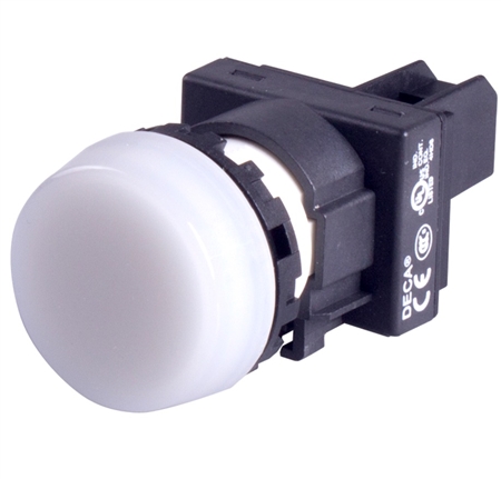 Deca 22 mm White LED Pilot Lamp, Marking Plate Head, 24V