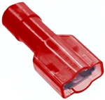 Mueller AI-50207 Red Nylon Fully Insulated Female Quick Disconnect Terminal, 22-18 AWG, .25" X .032"
