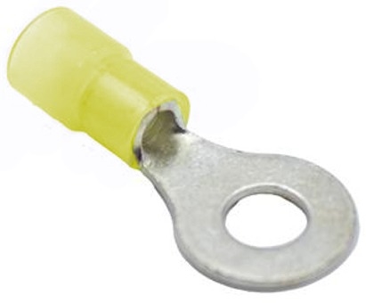 Mueller AI-50240N Nylon Insulated Ring Terminal, Stud Size 1/4", 12-10 AWG