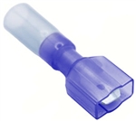 Mueller AI-70208 Blue Heat Shrink Insulated Male Quick Disconnect Terminal, 16-14 AWG, .25" X .032"
