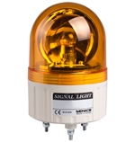 Menics 86mm Beacon Light, 110-220V, Yellow, Rotating w/ Alarm