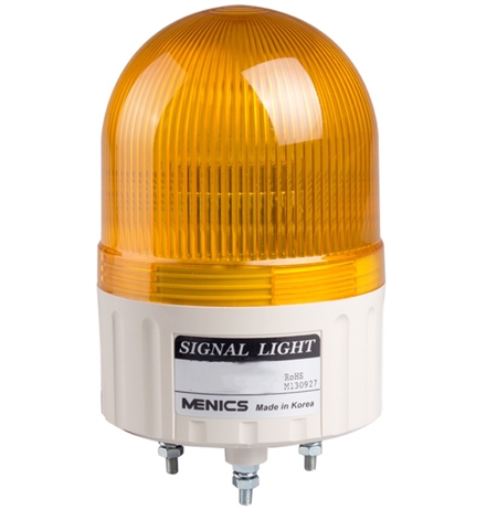 Menics 86mm Beacon Light, 24V, Yellow, Steady/Flashing