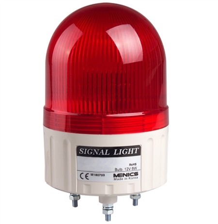 Menics 86mm Beacon Light, 110V, Red, Steady/Flashing
