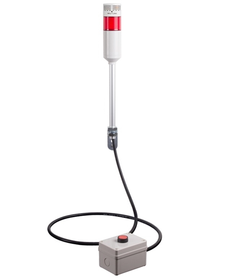 Menics ATEPR-10-R-Z 1 Tier Tower Light, Red, w/ Adjustable Buzzer