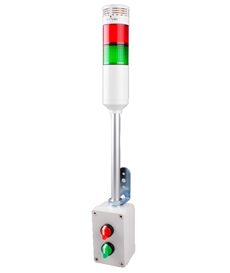 Menics ATES-RG-Z 2 Tier Tower Light, Red Green, w/ Adjustable Buzzer