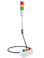 Menics ATESR-10-RYG 56 mm 3 Stack Andon Tower Light w/ Selector Switch Control Box, Red Yellow Green, 110V, 10Ft Cable