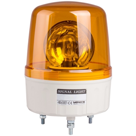 Menics 135mm Beacon Signal Light, 220V, Yellow, Rotating w/ Alarm