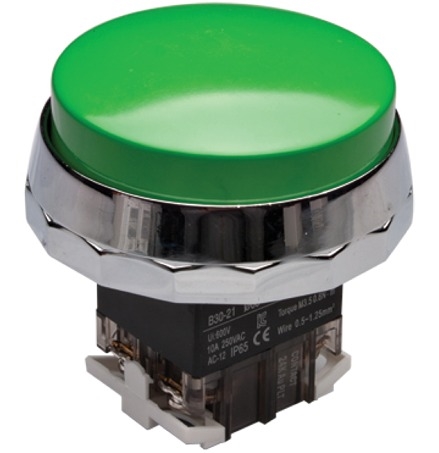 Kacon B30-21G-H65 65 mm Push Button, Green, Extended Head