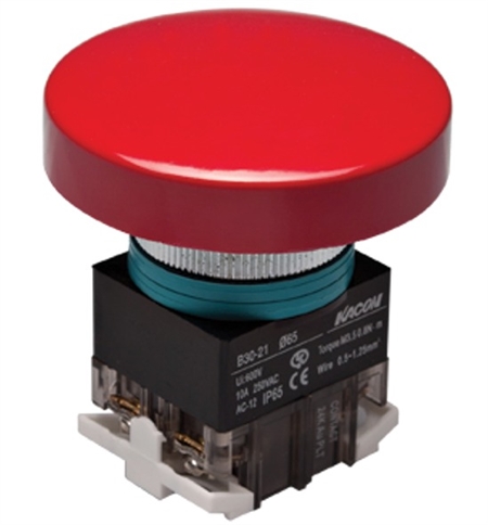 Kacon B30-21R-N65 65 mm Push Button, Red, Mushroom Head