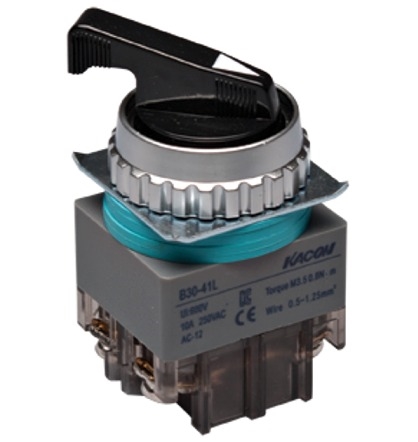 Kacon K16-722 16 mm Maintained Key Selector Switch, 3 Position, Square