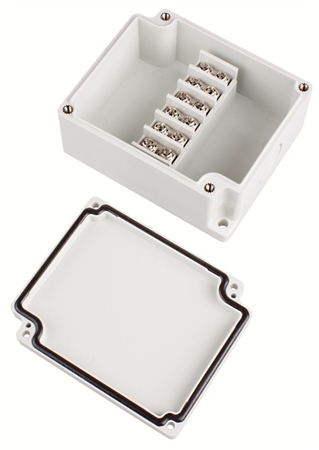 Boxco BC-AGG-6P 6 Position, 12 Terminal Enclosure, White, 2.95" x 3.58" x 1.69"