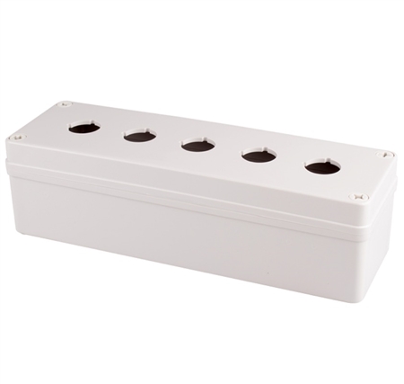 Boxco BC-AGS-2205 Push Button Box, 5 Position, 22 mm, ABS Plastic