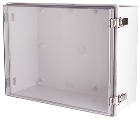 Boxco BC-ATH-433318 Hinged Lid Enclosure, Clear Cover, ABS Plastic