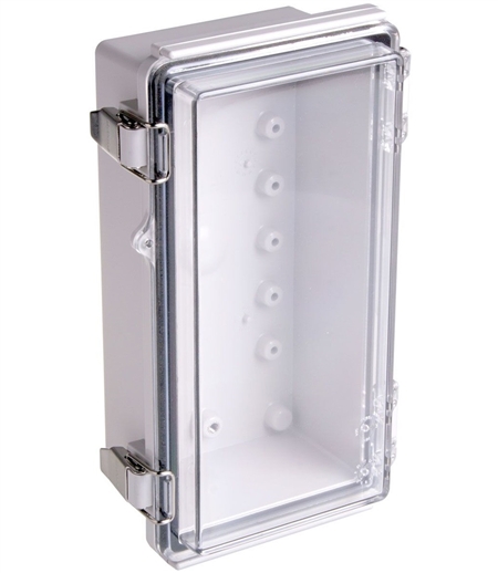 Boxco BC-ATP-112107 Hinged Lid Enclosure, Clear, ABS Plastic