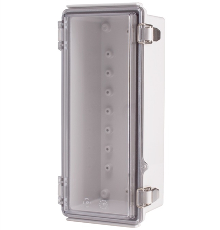 Boxco BC-ATP-112610 Hinged Lid Enclosure, Clear Cover, ABS Plastic