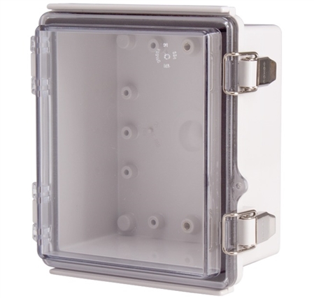 Boxco BC-ATP-131508 Hinged Lid Enclosure, Clear Cover, ABS Plastic