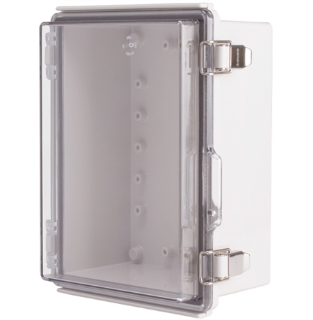 Boxco BC-ATP-162110 Hinged Lid Enclosure, Clear Cover, ABS Plastic