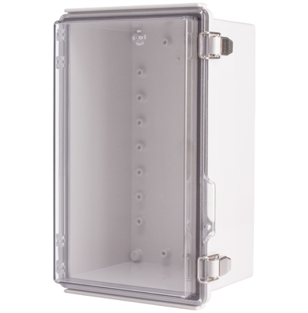Boxco BC-ATP-162613 Hinged Lid Enclosure, Clear Cover, ABS Plastic