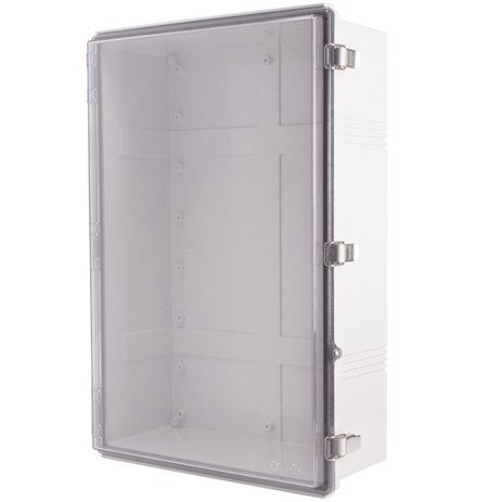 Boxco BC-ATP-406018 Hinged Lid Enclosure, Clear Cover, ABS Plastic