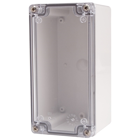 Boxco BC-ATS-081608 Screw Cover Enclosure, Clear Cover, ABS Plastic