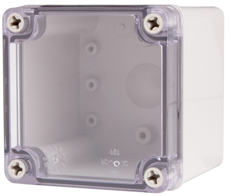 Boxco BC-ATS-101010 Screw Cover Enclosure, Clear Cover, ABS Plastic