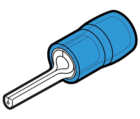 BKY-P10 Polyamide Insulated Pin Terminal, 16-14 AWG