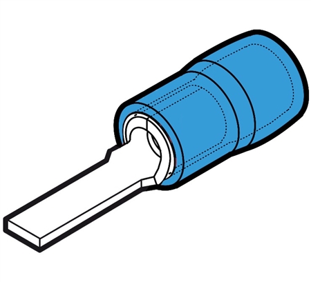 BKY-PP12 Polyamide Insulated Blade Terminal, 16-14 AWG