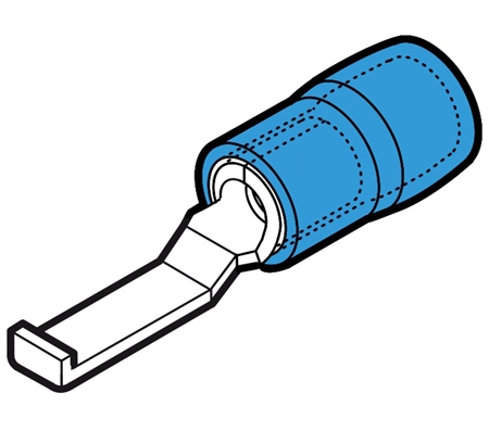 BKY-PPL46 Polyamide Insulated Hooked Blade Terminal, 16-14 AWG