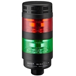 Qronz BTL70BK-AFRG-LN12 Red Green LED Tower Light, Lead Wire, 12V