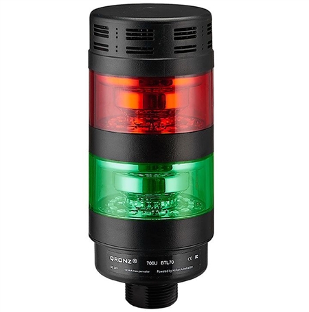 Qronz BTL70BK-AFRG-QD12 Red Green LED Tower Light, Quick Disconnect, 12V