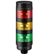 Qronz BTL70BK-AFRYG-LN12 Red Yellow Green LED Tower Light, Lead Wire, 12V