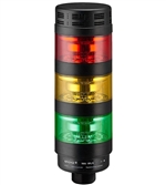 Qronz BTL70BK-AFRYG-LN24 Red Yellow Green LED Tower Light, Lead Wire, 24V