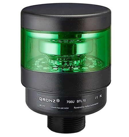 Qronz 1 Stack LED Tower Light, Green, Lead Wire, 12V