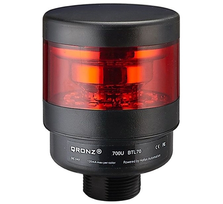 Qronz 1 Stack LED Tower Light, Red, Lead Wire, 24V