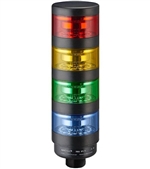 Qronz 70mm Clear Lens 4 Stack LED Tower Light, Quick Disconnect, 12V