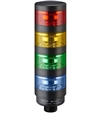 Qronz 70mm Clear Lens 4 Stack LED Tower Light, Quick Disconnect, 24V