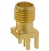 Mueller SMA Connector Jack, PCB Edge Mount, 50 Ohm, Gold Plated Brass, Round Contact