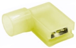 Mueller BU-190070040 Yellow Nylon Fully Insulated Female Quick Disconnect Terminal, 12-10 AWG, .25" X .032", Right Angle