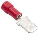 Mueller BU-190230005 Red Vinyl Insulated Male Quick Disconnect Terminal, 22-18 AWG, .25" X .032"