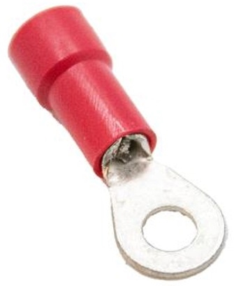 Mueller BU-190540035 Vinyl Insulated Ring Terminal, Stud Size 6, 22-18 AWG