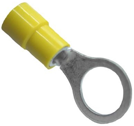 Mueller BU-190700153 Vinyl Insulated Ring Terminal, Stud Size 3/8", 12-10 AWG