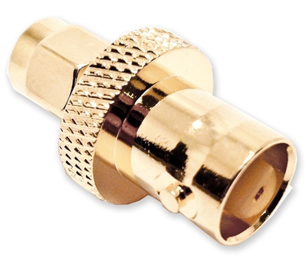 Mueller BNC Female to SMA Male Adapter, Gold Plated Brass