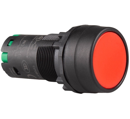 Deca CP2B-A1E20R 22 mm Maintained Push Button, Flush Head, Red