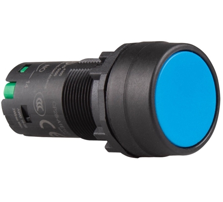 Deca CP2B-A1E20S 22 mm Maintained Push Button, Flush Head, Blue