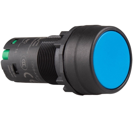 Deca CP2B-M1E10S 22 mm Push Button, Flush Head, Blue