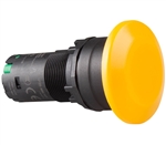 Deca 22 mm Momentary Unibody Push Button, Mushroom Head, 1NO, Yellow